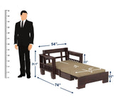 Trinity Solid Sheesham Wood 2 Seater Sofa Cum Bed (Walnut Finish)